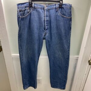 Levi's  501 Button Fly Relaxed Fit Blue Jeans